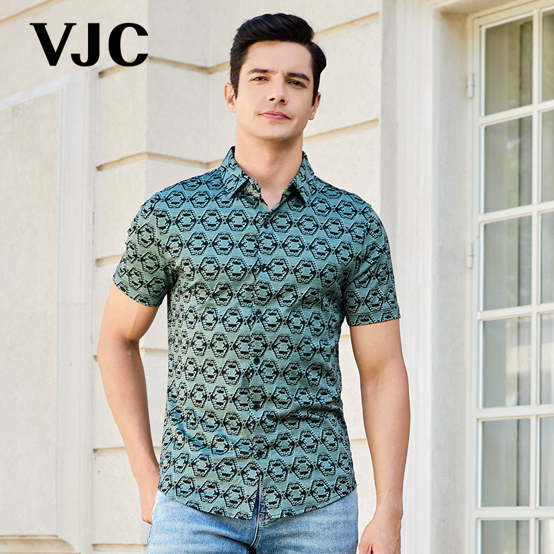 Vjc/Weijiesi【Same Style as in the Store】2025 Summer New Men's Fashion Business Commuter Collared Shirt