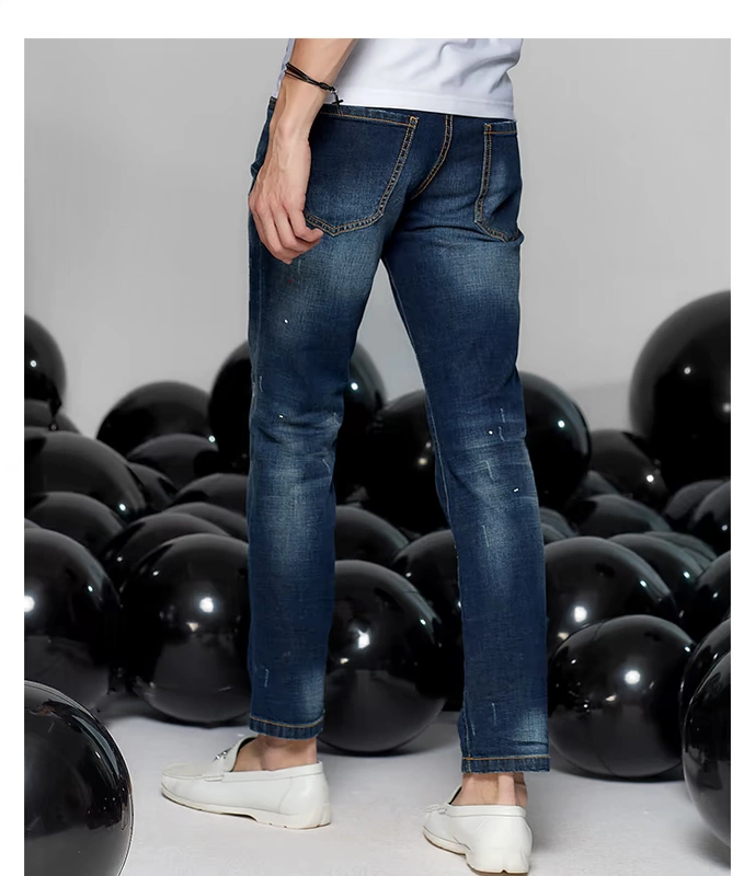 VJC / Weijiesi 2020 xuân hè nam quần thời trang mới quần âu thương hiệu thời trang châu Âu rách jeans - Quần jean