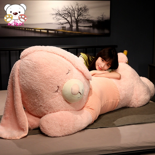 Подушка для сна, розовый плюшевый кролик, большая игрушка, кукла, подарок на день рождения