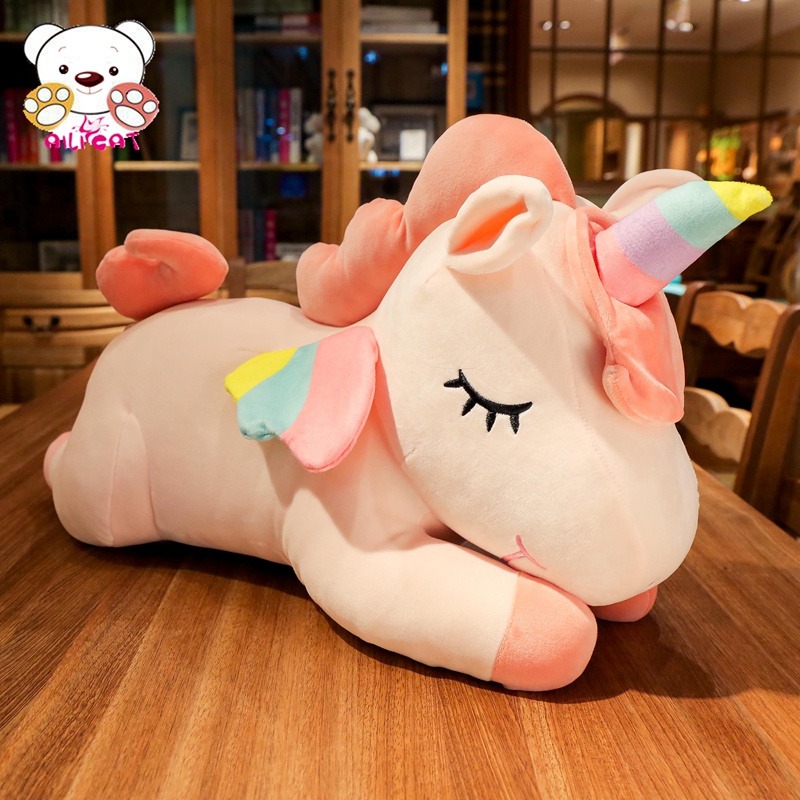 Unicorn Plush Doll Pillow for Girls to Sleep With, Birthday Gift for Girls, Large Horse Stuffed Toy, Comforting Plush Toy