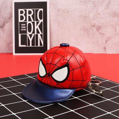 Creative student male and female children Cartoon Laser Spider Man Hat Mini Zero Money Bag Key Bag Cute Bag Pendant