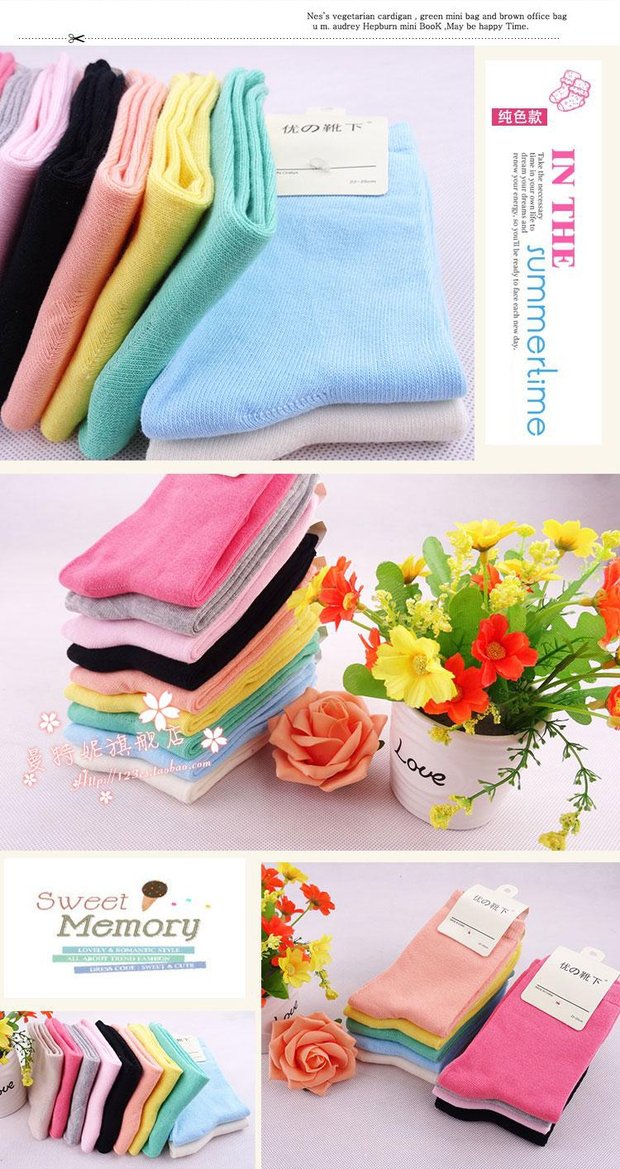 Mùa thu và mùa đông vớ nữ ống cotton ấm vớ bốn mùa vớ dễ thương sinh viên vớ thể thao vớ khử mùi bán buôn vớ chân