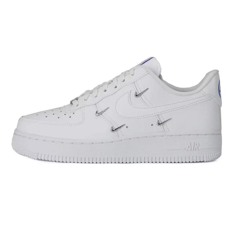 Nike Air Force1 Af1 Four-Hook Pure White White and Blue Air Force One Sneakers Ct1990-100