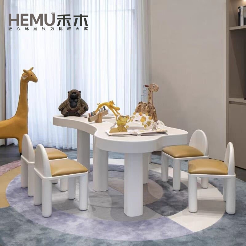 Mezzanine Floor Painting and Reading Table, Sales Office Children's Table and Chair Set, Early Education Center Study Table, Kindergarten Craft Table
