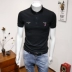 Áo sơ mi POLO phong cách Anh nam tay ngắn thêu ve áo mỏng nửa tay Paul T-shirt xu hướng hè nam - Polo áo phông kẻ ngang nam Polo