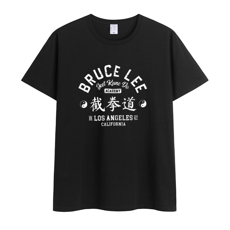Chinese Kung Fu Martial Arts Bruce Lee Jeet Kune Do Short-Sleeved T-Shirt Men's Summer Pure Cotton Loose Youth Round Neck Clothing Chinese Kung Fu Martial Arts Bruce Lee Jeet Kune Do Short-Sleeved T-Shirt Men's Summer Pure Cotton Loose Youth Round Neck Clothing