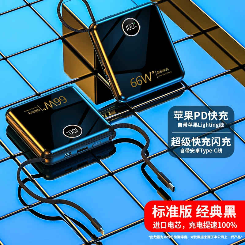 Apple, huawei, большой емкости ультратонкий небольшой портативный блок питания, 66W, трёх in-one