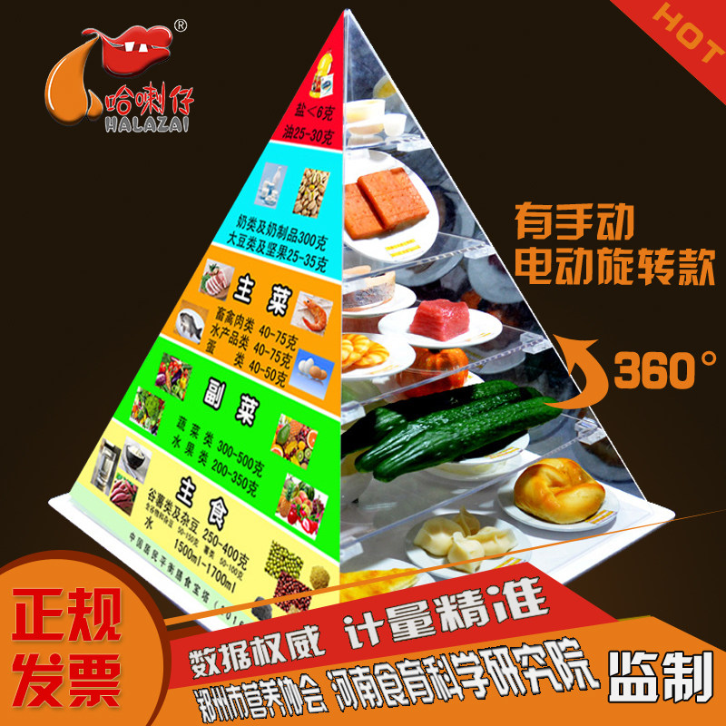 New version 2016 Chinese residents Balanced Diet Pagoda model food nutrition pyramid can be equipped with electric rotating