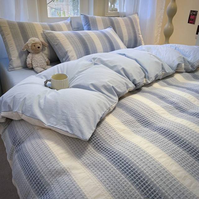 60-pin cotton wash cotton four-piece set 100% pure cotton quilt cover three-piece set high-end colored woven jacquard sheet four-piece set