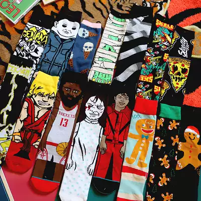 Exported to Europe ghost baby Haden Pikachu MJ cartoon hip-hop street stockings men's and women's stockings