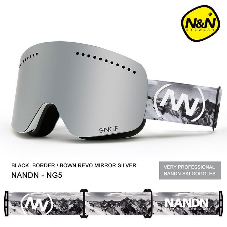 nandn double layer anti-fog and anti-dazzling skiing mirror spherical ski mirror rock mine cylinder ski mirror with myopia