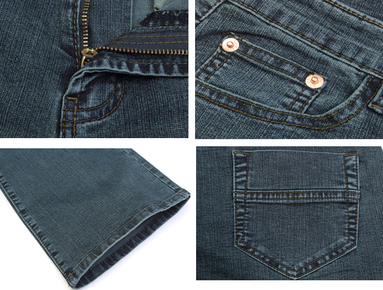 Mùa thu và mùa đông quần jeans nam cạp cao cạp cao quần ống loe Quần jean nam siêu thanh Quần mỏng nam quần ống rộng nam