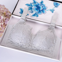 Lace ancient and modern big chest show small Full Cup fashionable Wen bra womens thin no steel ring gathering no sponge plus size