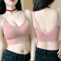 Summer thin girl student sports shockproof underwear womens sling beautiful vest style small chest gathered without steel ring bra