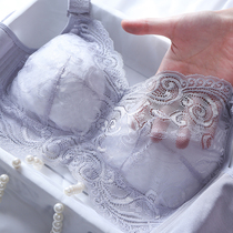 Lace ancient and modern large size thin full cup chest small non-steel ring adjustment bra gather together to collect sub-breast underwear women