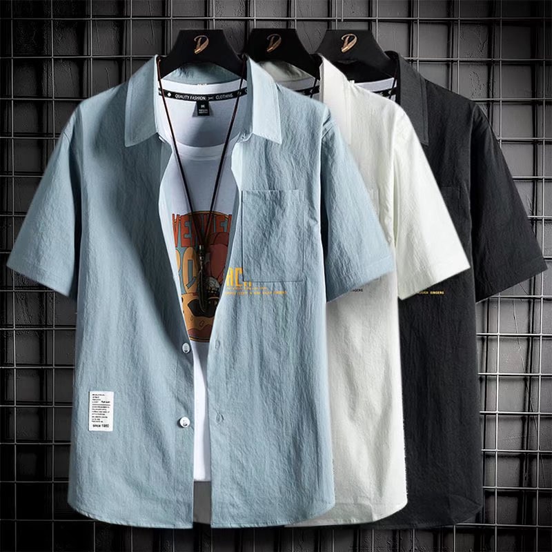 Clearance Sale: Men's Short-Sleeve Work Shirt, Summer Ice Silk Thin Casual Shirt, Stylish and Loose Fit