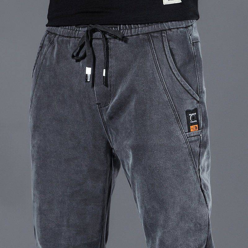 Clearance Sale~ Men's Loose Straight-Leg Casual Jeans, New Style Long Pants, Men's Gray Autumn and Winter Fleece-Lined and Thickened