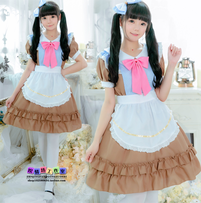 Cosplay women's new set of four sets of cute maid's foreign fashion coffee shop Cute Maid Dress