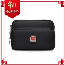 Mens belt bag mens bag 4 5 inches 6 4 inches mobile phone bag Oxford cloth hanging bag horizontal small bag coin purse bag