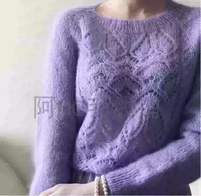 Tokyo lace gentle round neck pullover Chinese knitting graphic text description drawing