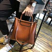 2020 Spring and Autumn New one-shoulder portable cross three-bag leather womens bag multi-compartment large capacity Korean simple bag