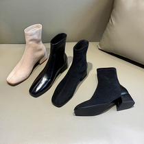 Leather autumn and winter ~ short boots women thin boots thin pedicure type