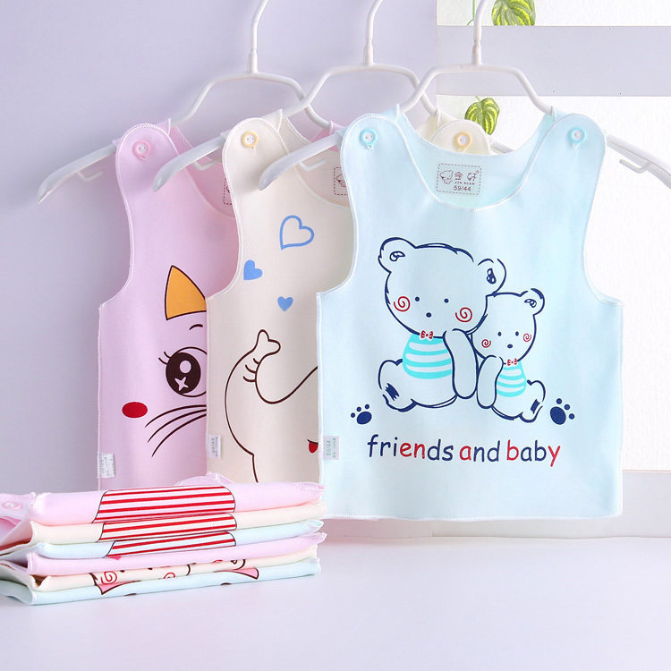 Baby Pure Cotton Vest Summer Spring Paragraph Newborn Cotton Slim half back vest for 0-6 months Baby protective belted vest