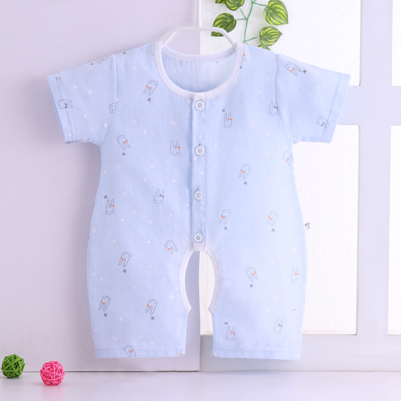 Bé onesies ngắn tay bông gạc đồ ngủ nam giới và phụ nữ bé mùa hè dresses phần mỏng sơ sinh quần áo mùa hè