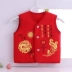 Bé gái vest đỏ quần áo sơ sinh bé trai nam vest nam mùa thu và mùa đông ấm áp vest bông áo gile lông mẹ và bé Áo ghi lê