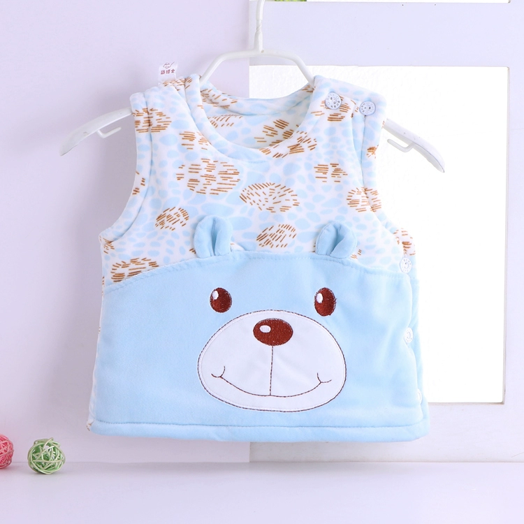 Vest sơ sinh dày lông cừu san hô mùa xuân ấm áp nam và nữ bé cộng với áo vest cotton trẻ em