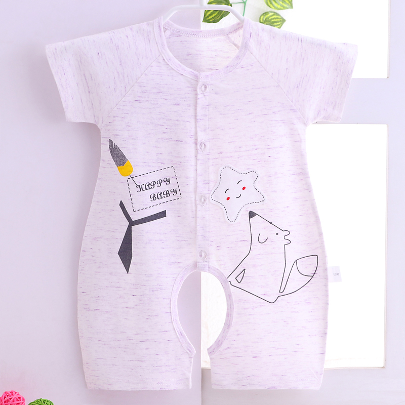 Bé ngắn tay jumpsuit mùa hè phần mỏng cotton trẻ sơ sinh quần áo nữ leo núi quần áo mùa hè nam quần áo trẻ em quần áo mùa hè