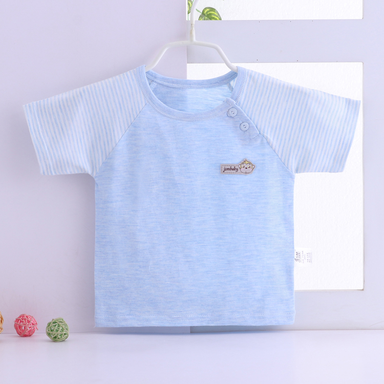 Quần áo trẻ sơ sinh bé jacquard ngắn tay T-Shirt mùa hè nam giới và phụ nữ bé cotton ngắn tay áo mùa hè mùa xuân 0-4 tuổi