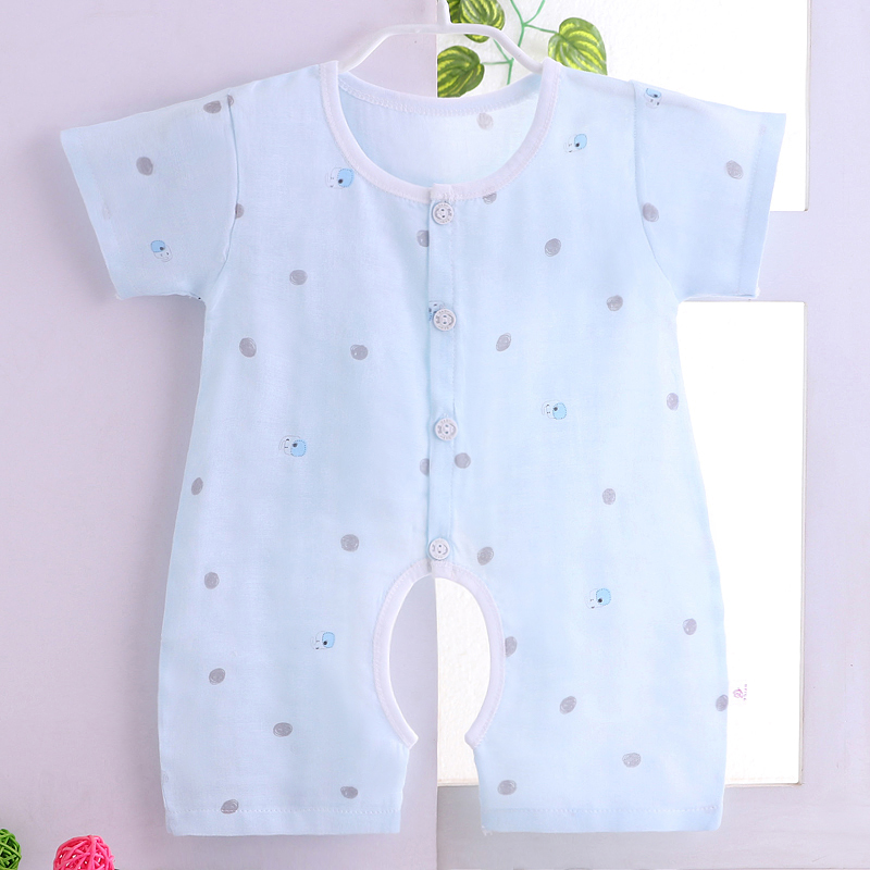 Bé onesies ngắn tay bông gạc đồ ngủ nam giới và phụ nữ bé mùa hè dresses phần mỏng sơ sinh quần áo mùa hè