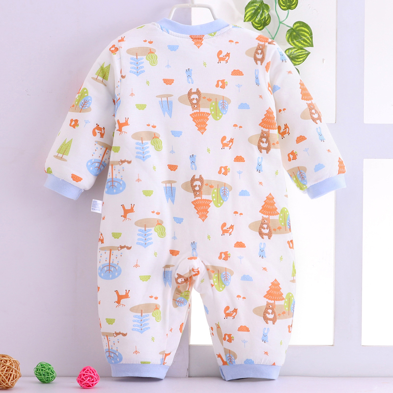 Quần áo sơ sinh cotton mùa thu và mùa đông cotton mỏng người đàn ông và phụ nữ Trẻ sơ sinh cộng với quần áo cotton ấm áp ngoài thủy triều áo khoác dày cho bé mùa đông