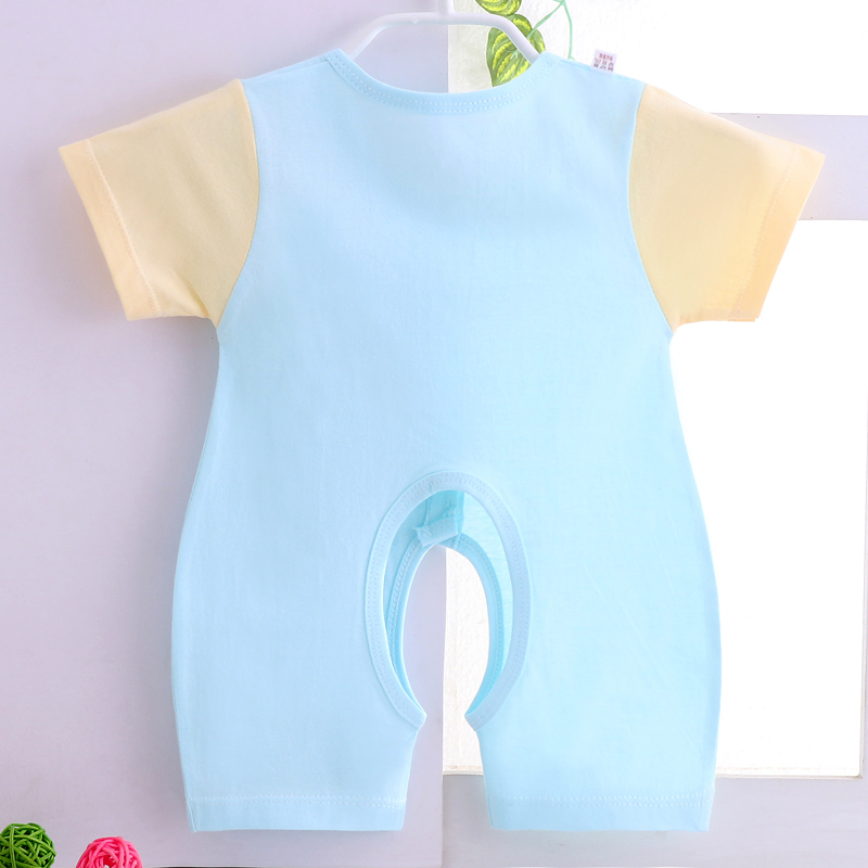 Bé mùa hè jumpsuit nam giới và phụ nữ bé cotton ngắn tay áo sơ sinh mùa hè mùa hè phần mỏng quần áo mùa hè romper