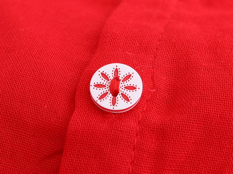 Bé đỏ gạc ngắn tay 裆 衣 quần áo mùa hè mỏng jumpsuit sơ sinh quần áo bé bò quần áo đồ ngủ