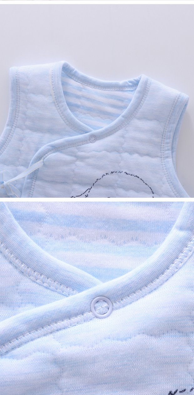 Áo sơ mi cotton ấm áp cho trẻ sơ sinh liệt nửa người Áo vest cotton màu mùa thu / mùa đông áo khoác ba lỗ có mũ bé trai