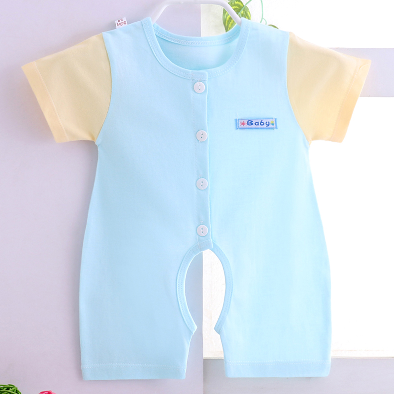 Bé mùa hè jumpsuit nam giới và phụ nữ bé cotton ngắn tay áo sơ sinh mùa hè mùa hè phần mỏng quần áo mùa hè romper