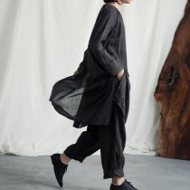 No good see City original design dress female black summer thin section fake two-piece design