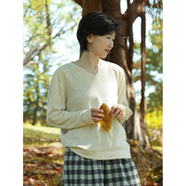 There is no good view city soft and comfortable close-fitting wool V-neck literary all-match bottoming sweater pullover sweater