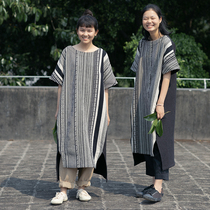 There is no good to see the city 2020 autumn new ethnic wind in the long loose thin dress(after sunset)