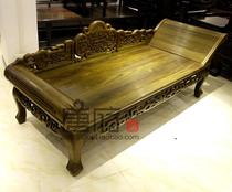 Mahogany chaise bed and chair green sandalwood single bed solid wood furniture toffee chair Argentine sandalwood beauty collapse bed
