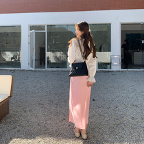 Minimum sea Han version half body dress Womens spring autumn season with long opening fork in one step skirt high waist conspicub slim a word bag arm skirt