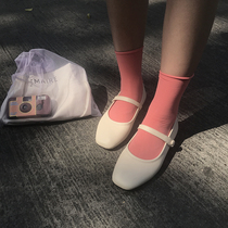 The smallest sea Xiaohai recommended 2021 new spring solid color buckle shoes womens sweet joker single shoes