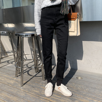 The smallest Korean version of jeans womens 2021 new high-waisted casual loose high thin wild small pants