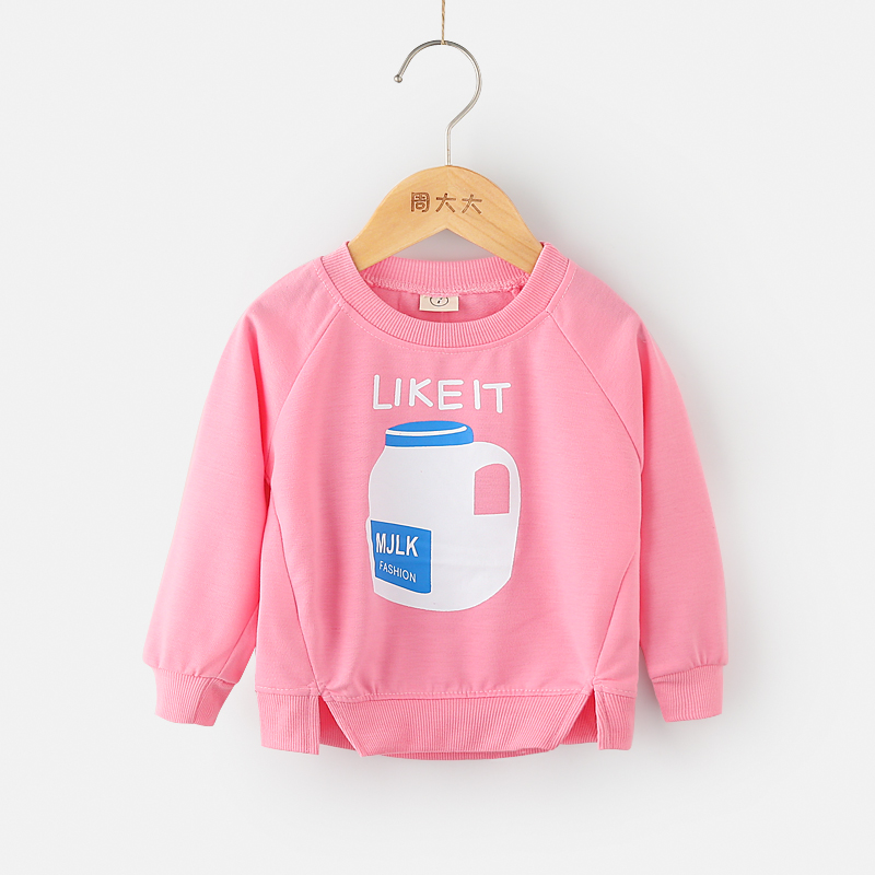 女童秋装打底衫百搭女宝宝印花插肩袖上衣20