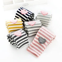 Autumn new girls leggings female baby striped love pants casual childrens leggings childrens pants