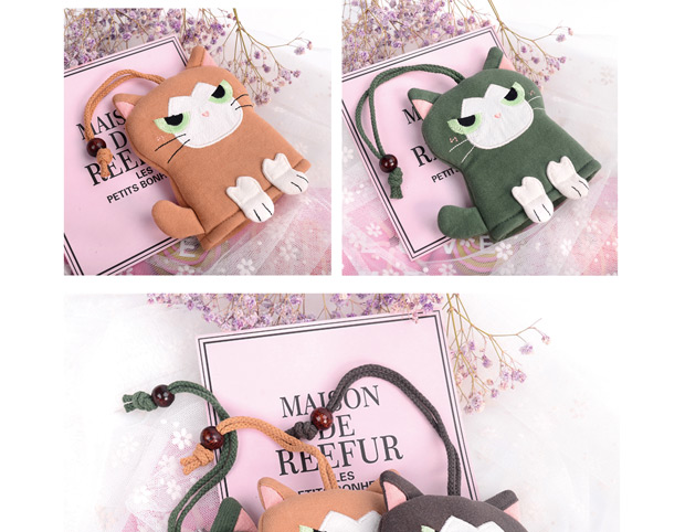 Mèo Kara mới vải cotton gốc vải đơn giản nhẹ phim hoạt hình móc khóa nhỏ móc túi khóa - Trường hợp chính ví móc chìa khóa nam da thật