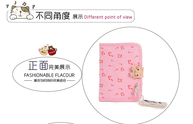 Mèo Kara mới giữ hộ chiếu dễ thương túi hộ chiếu đa chức năng gói chứng nhận thẻ gói nữ vải hộ chiếu này bảo vệ bao hộ chiếu nữ