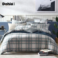 Giống như bông dày chải denim giường bông vải quilt Bắc Âu bông mùa đông Feige Mu B - Bộ đồ giường bốn mảnh mền gối